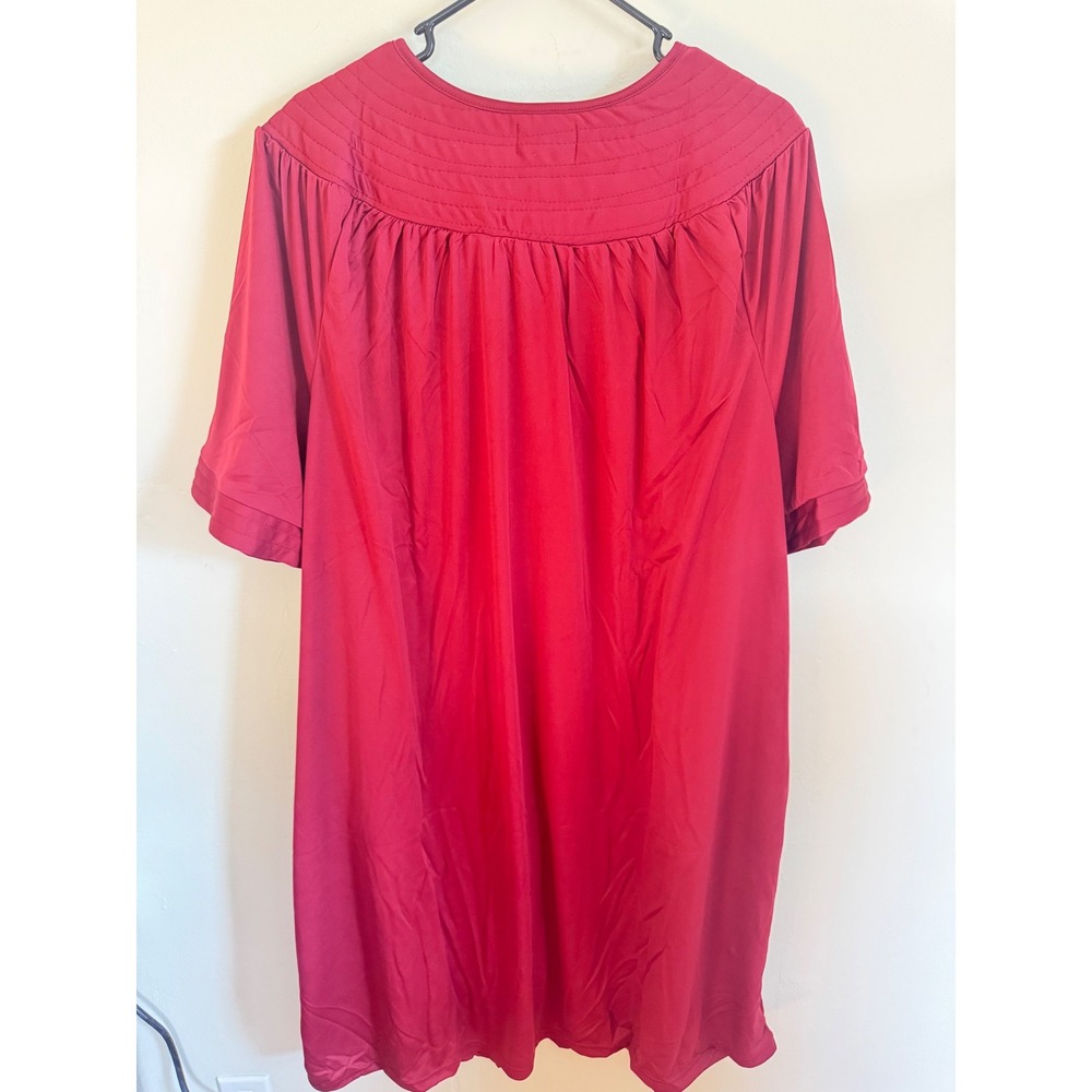 Anthony Richard's- Polyester Snap-Front Duster-4X-New-Maroon Red - Picture 3 of 6